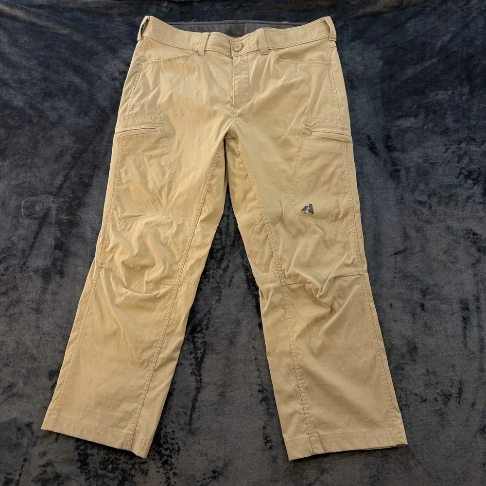 Eddie Bauer First Ascent Hiking Pants Mens 36x30 Khaki Stretch Cargo Trail